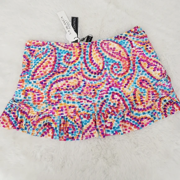 LA BLANCA🐙 Pebble Ruffle Cover-Up Skirt SIZE 18W - Picture 6 of 7